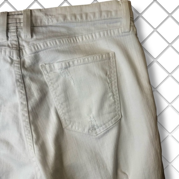Current/Elliott ‘The Fling’ Slim Jeans in White “Slow & Steady Repair” Size 29 - Picture 13 of 14